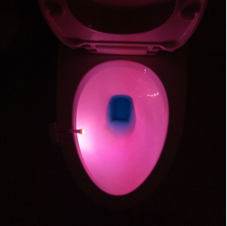 Toilet Induction LED Night Light – Motion Sensor, 8‑Color, Battery Powered, Universal Fit What Else You Got?