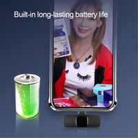 CrystalClear Pro Wireless Mic: 10H Battery, Noise-Free Audio for iPhone/Android & Live Streaming