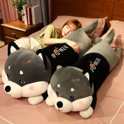 Adorable Lying Husky Plush Pillow - Cozy & Faith-Filled Decor