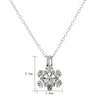Glow-in-the-Dark Snowflake Necklace – Luminous Zinc Alloy Pendant 45 cm
