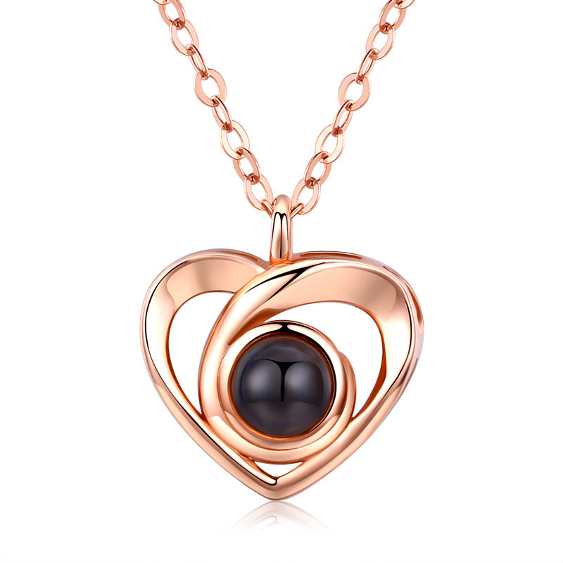 S925 Silver Romantic Photo Projection Necklace Heart Shaped Pendant Necklace What Else You Got?