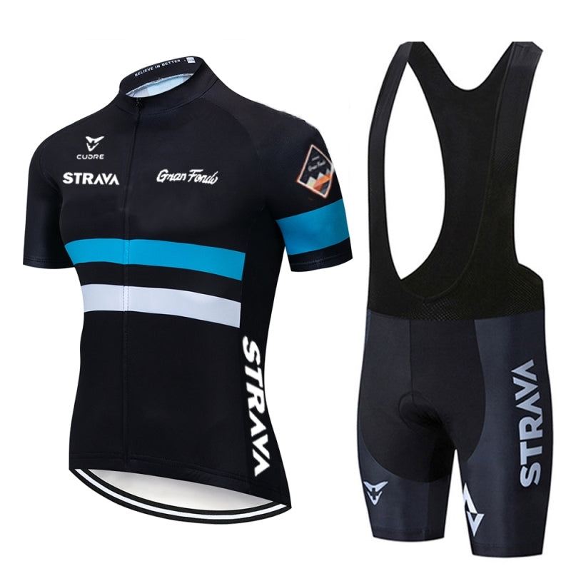 Premium Summer Cycling Jersey & Bib Shorts Set - Men's Breathable Bike Clothing with Coolmax Gel Pad - Ride in Comfort & Style