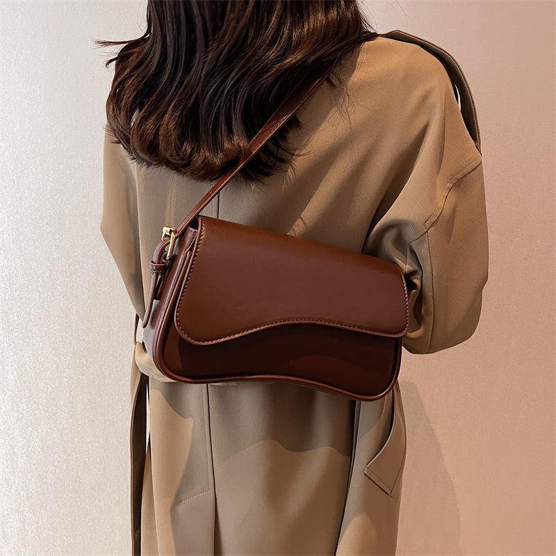 Women’s Flap‑Top Magnetic‑Clip Shoulder Bag – Street Fashion PU Leather Double‑Strap Purse What Else You Got?