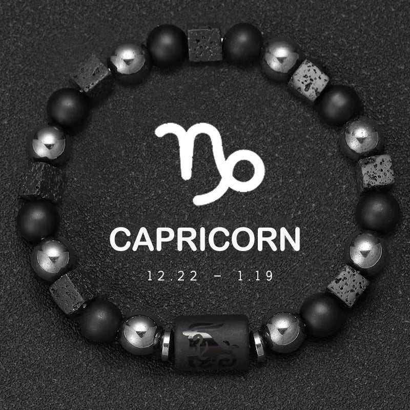 Twelve Zodiac Bracelet Couples Volcanic Stone Handmade Beaded Bracelet Accessory What Else You Got?