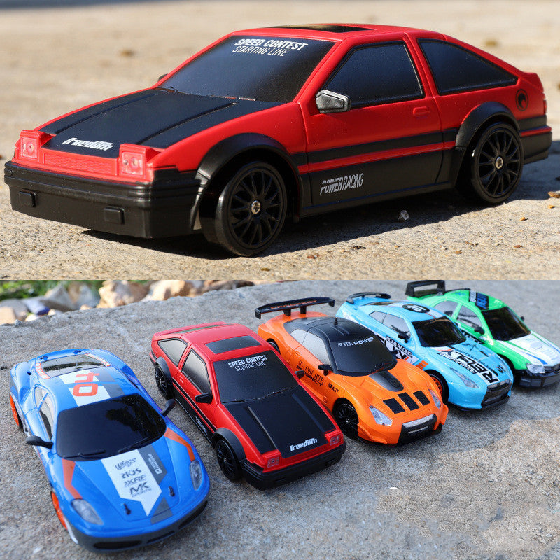 2.4GHz 1:24 4WD RC Drift Car with LED Lights – High-Speed Remote Control Racing Car for Kids (Rechargeable, Cones Included) What Else You Got?