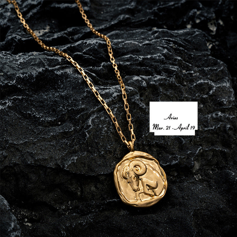 Vacuum Plating 18k Titanium Zodiac Oval Pendant Necklace What Else You Got?
