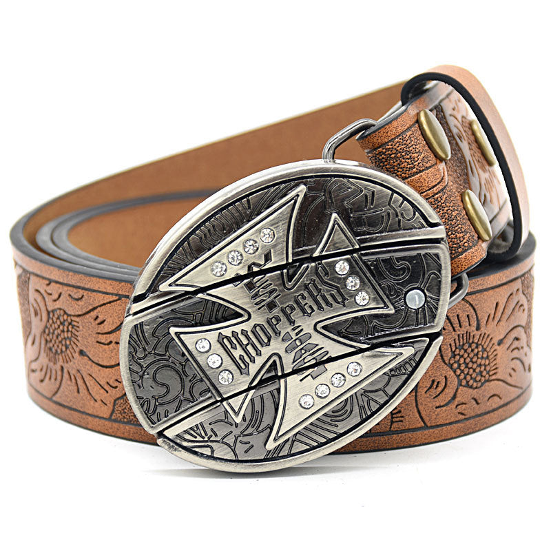 Personality Student Trendy Printing Engraving Smooth Buckle Knife Embossing Belt What Else You Got?