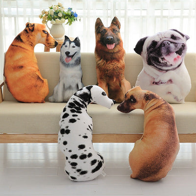 Adorable 3D Dog Print Throw Pillow – Plush Stuffed Animal Cushion for Home Decor & Gifts