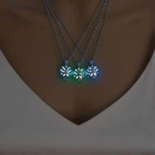 Glow-in-the-dark Lotus with a hollowed-out diy necklace What Else You Got?