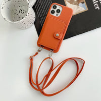 Lychee Floral Card Holder Phone Case with Strap – Elegant PC + Leather Cover for iPhone 7-14 Pro Max
