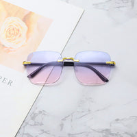 Trendy Frameless Square Gradient Sunglasses for Women — UV400 Protection & Stylish Shades