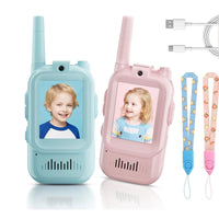 Kids’ Video Walkie-Talkie 2-Pack with Camera & Screen – Safe Rechargeable Intercom for Outdoor Play