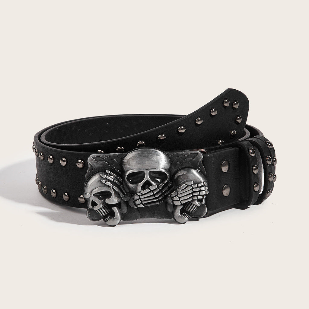 Men's Personality Skull Youth Belt Punk Snap Button Casual Belt What Else You Got?