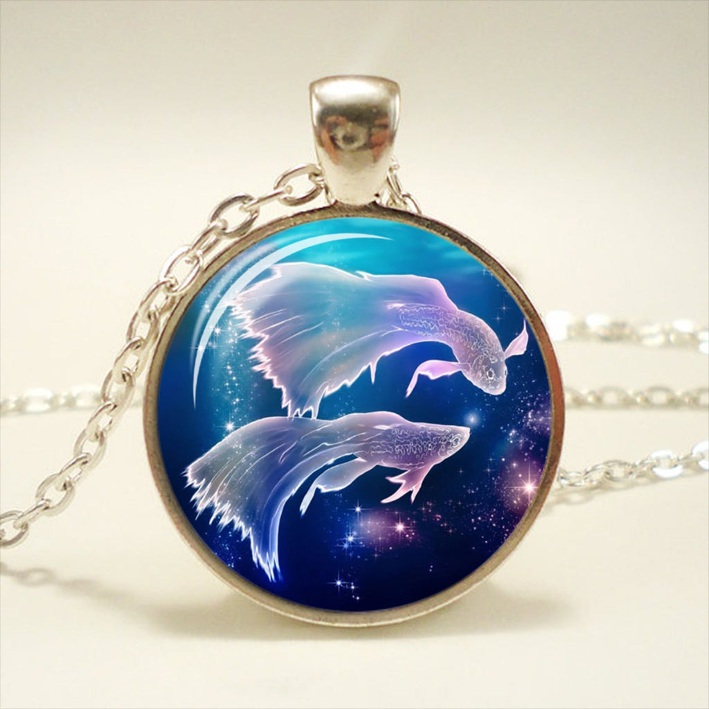 Zodiac Time Gemstone Glass Pendant Necklace What Else You Got?