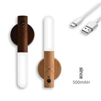 Magnetic Wooden Wall Lamp – USB Rechargeable Wireless Light for Stairs & Hallways