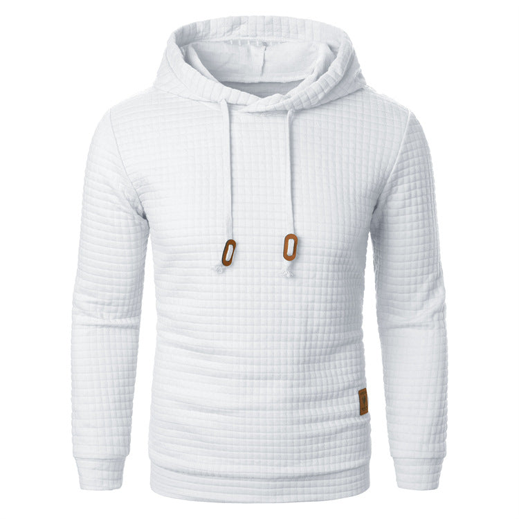 Men's Jacquard Hooded Sweater Long-sleeved Hoodie Warm Solid Sports Top What Else You Got?