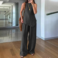 Comfortable Christian Casual Two-Piece Pullover Set with Pockets - Soft Cotton Commuter Style