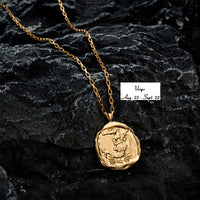 18K Titanium Zodiac Oval Pendant Necklace – Celestial Jewelry for Star Sign Lovers