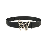 Men's Punk Snake & Butterfly Buckle Leather Belt - Edgy Rock Style Waist Belt