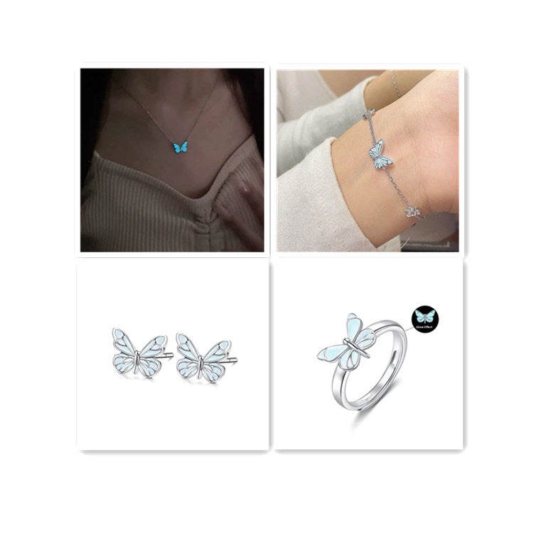 Blue Luminous Butterfly Jewelry Set What Else You Got?