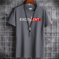 Premium 100% Cotton Men's Summer Short-Sleeve T-Shirt - Lightweight & Breathable Top (White, Gray, Black, Blue)