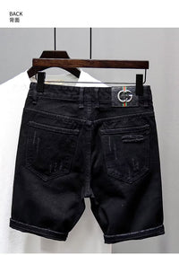 Men's Ripped Distressed Denim Shorts – Summer Street Style | Lightweight & Breathable