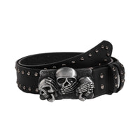 Punk & Hip-Hop Snap Button Leather Belt - Bold Christian Style for Men