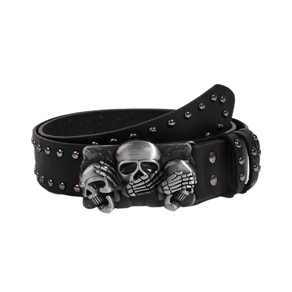 Men's Personality Skull Youth Belt Punk Snap Button Casual Belt What Else You Got?