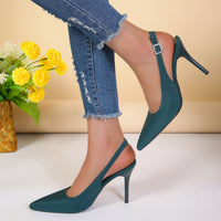 Elegant Women's Pointed Toe Stiletto Sandals – Chic Summer Heels in Black & Blue
