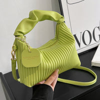 Women’s PU Leather Pleated Crossbody Bag – Cloud-Inspired Shoulder Tote