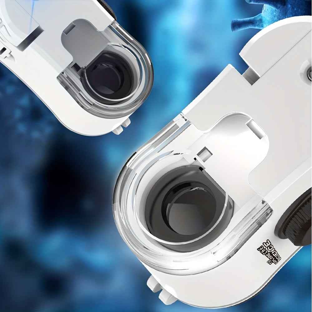 60× Mobile Phone Clip-On Microscope with LED Light — Portable Pocket Science Lens for Kids & Adults