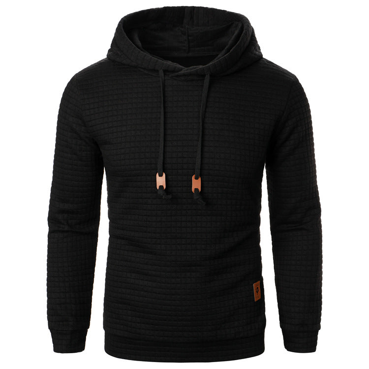 Men's Jacquard Hooded Sweater Long-sleeved Hoodie Warm Solid Sports Top What Else You Got?
