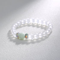 Glow-in-the-Dark Blue Luminous Glass Bead Bracelet – Fashion Jewelry with Luminous Effect