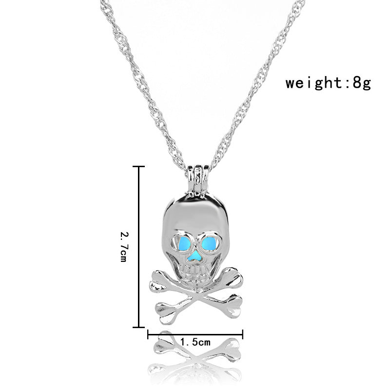 Halloween glow-in-the-dark skull necklace What Else You Got?