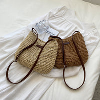Elegant Handwoven Straw Tote Bag for Beach & Vacation - Coastal Chic Summer Shoulder Bag