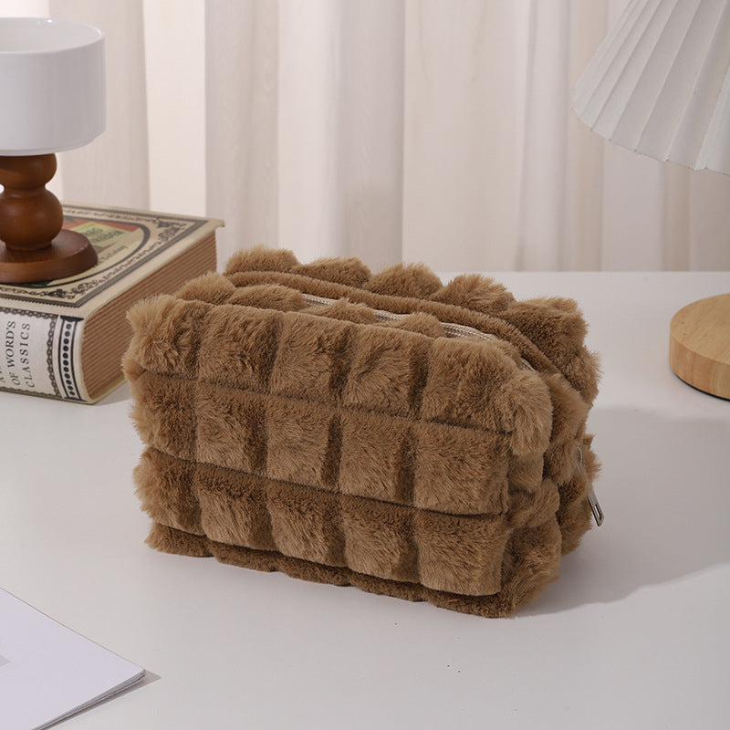 Plush Maillard‑Style Pencil Case – Soft Korean‑Style Stationery Pouch for Students What Else You Got?