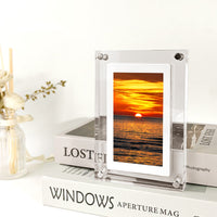 Heavenly Moments Digital Photo Frame - Transparent Acrylic Video Player for Family Memories & Worship | 7-10