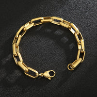 Men's Titanium Steel Hip-Hop Geometric Bracelet - Stylish & Durable Christian Jewelry