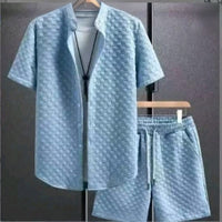 Men's Breathable Summer Shirt & Shorts Set