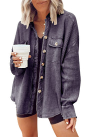 Elegant Women’s Button Shirt Jacket – Versatile Lapel Top for Modern Style