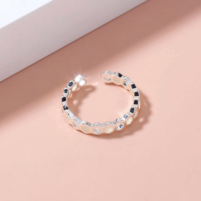 Glow-in-the-Dark Honeycomb Ring – Luminous Geometric Statement Jewelry