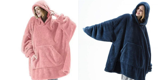 Oversized Wearable Blanket Hoodie – Double-Sided Fleece Sweatshirt with Big Pocket What Else You Got?