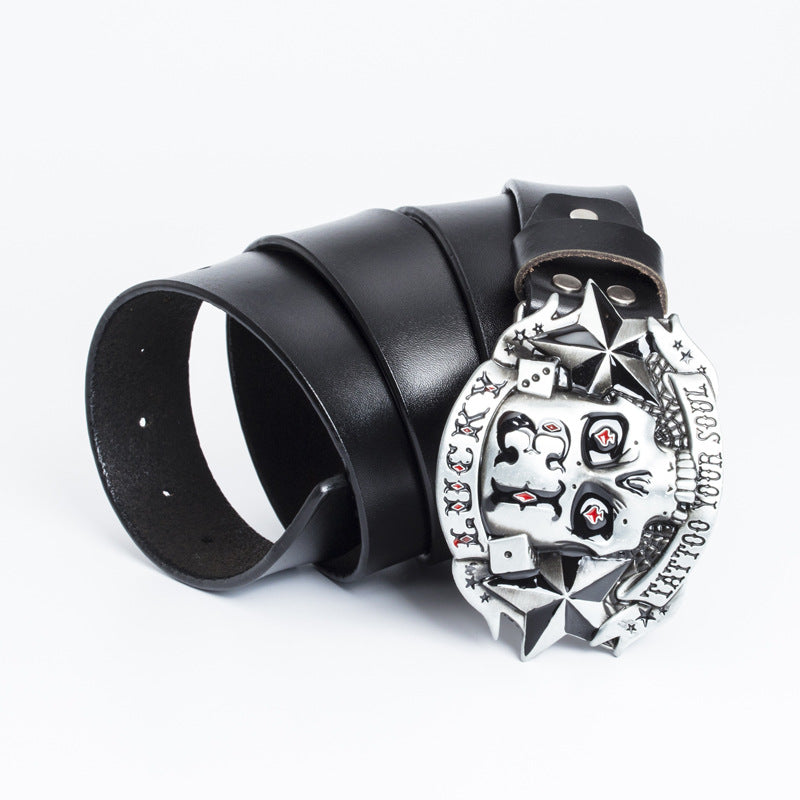 Trendy Men's Leather Belt Skull Skateboard Buckle What Else You Got?