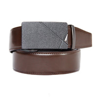 Ratchet Automatic Buckle Leather Belt for Men – Sliding Buckle Dress Belt