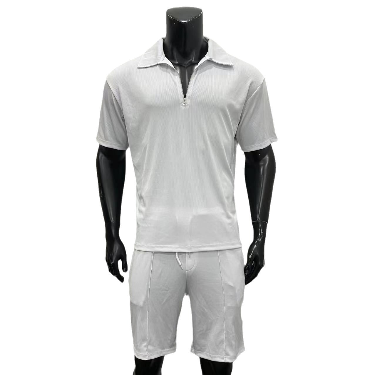 Men’s Summer Zipper Polo & Drawstring Shorts Set What Else You Got?