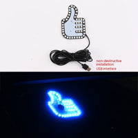 Car LED Light USB Plug-In – Hand Gesture Interior Accent (Thumbs Up, OK, Scissor)