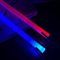 2pcs Retractable Double Lightsaber Toy Set - Red & Blue Glowing Cosplay Sword for Kids - Interactive Battle Weapon Gift