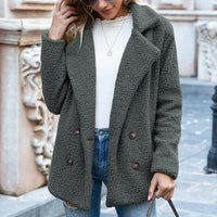 Heavenly Warmth Women’s Fluffy Winter Coat – Plush Polyester Button Jacket, Cozy Loose Fit (S–5XL)
