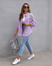 Stylish Ripped Denim Jacket for Women - Trendy Casual Top in Multiple Colors