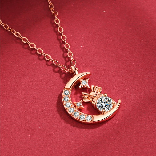 Sterling Silver Zodiac Diamond Star And Moon Pendant Necklace What Else You Got?